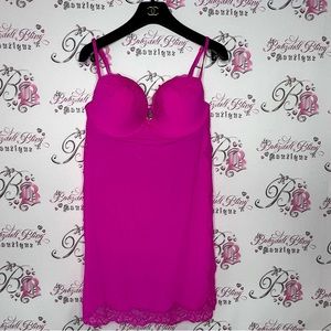 Victoria secret dress chemise babydoll bright purple pink lace sweet candy color